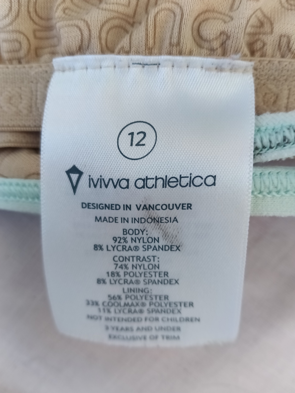 ivivva Athletica Girls Size 12 Mint Athletic Tank with Built-In Shelf Bra - Picture 9 of 9